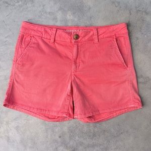 American Eagle Bright Pink Super Stretch Twill 5.5” MIDI Size 10 Shorts